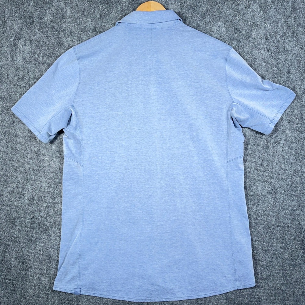 Lululemon Commission Shirt Mens M Blue Short Sleeve Button Down Pocket #AB447 - Picture 5 of 8